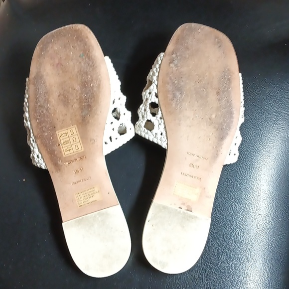 white Tory Burch Eleanor Woven slides - Picture 2 of 2
